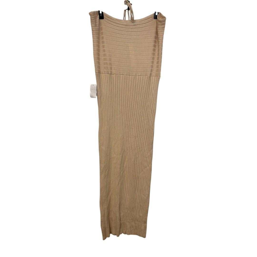 Koko + Mason Keyhole Halter Knit Maxi Dress - Haute Poppy