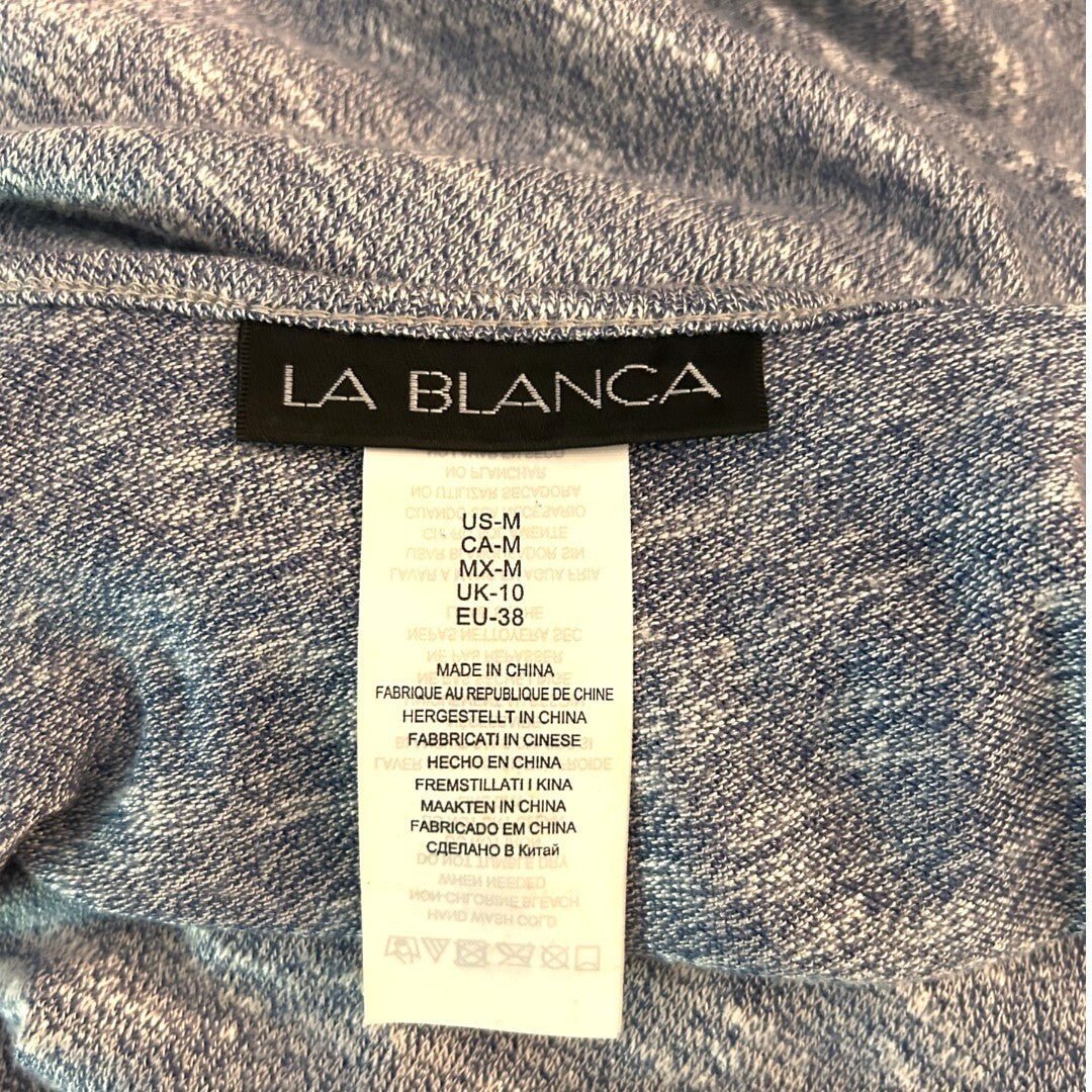 La Blanca Maxi Dress Knit Tie Waist Sleeveless Casual Heather Blue - Haute Poppy