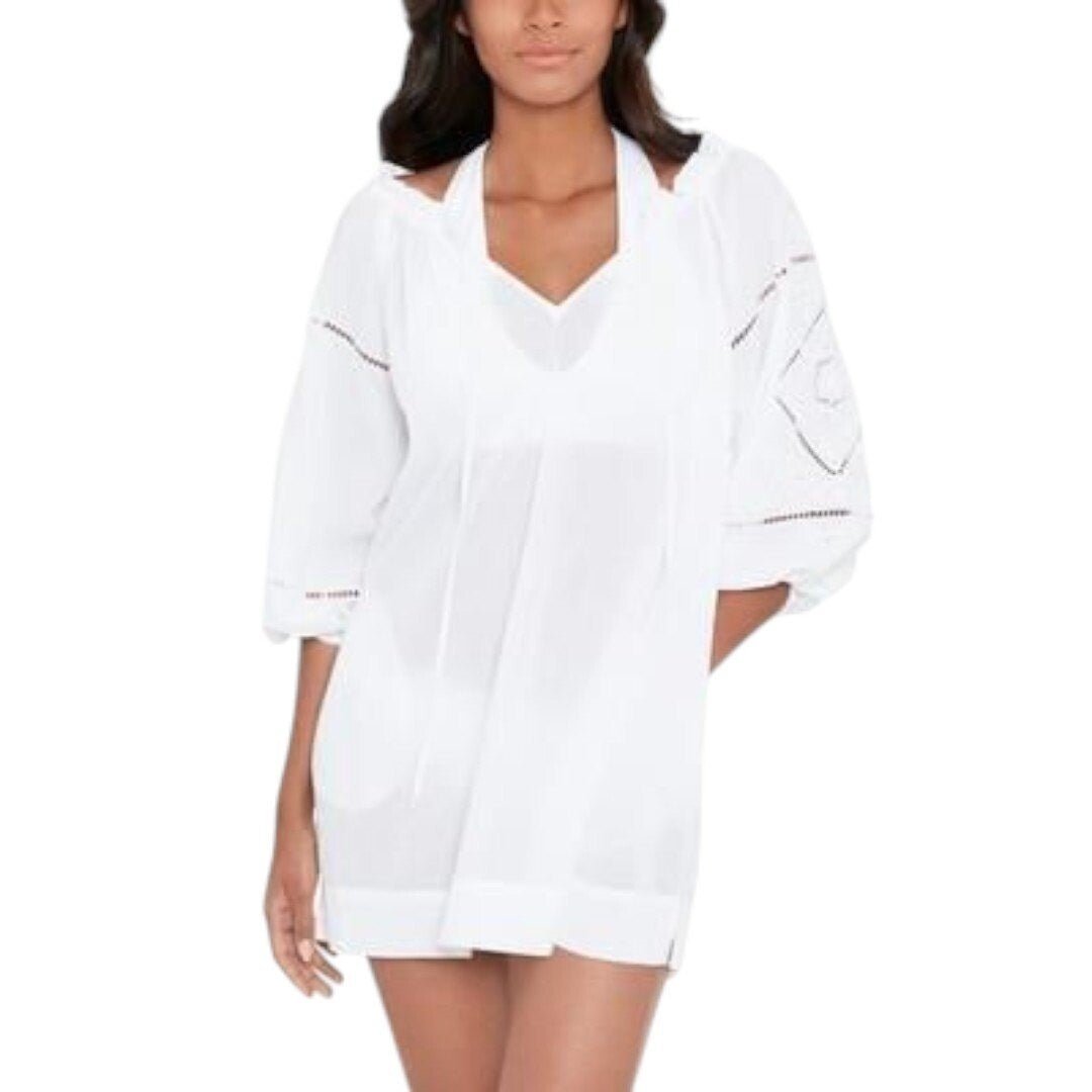 Lauren Ralph Lauren Cotton Embroidered Dress Cover - up White - Haute Poppy