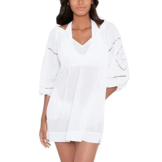 Lauren Ralph Lauren Cotton Embroidered Dress Cover - up White - Haute Poppy