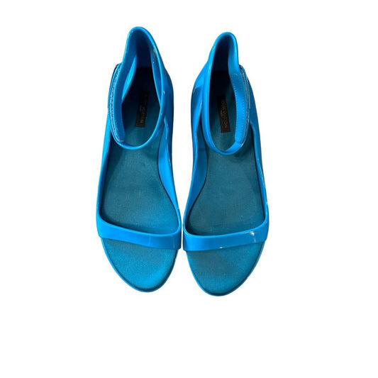 Louis Vuitton Elektrochoc Blue Rubber Sandals - Haute Poppy