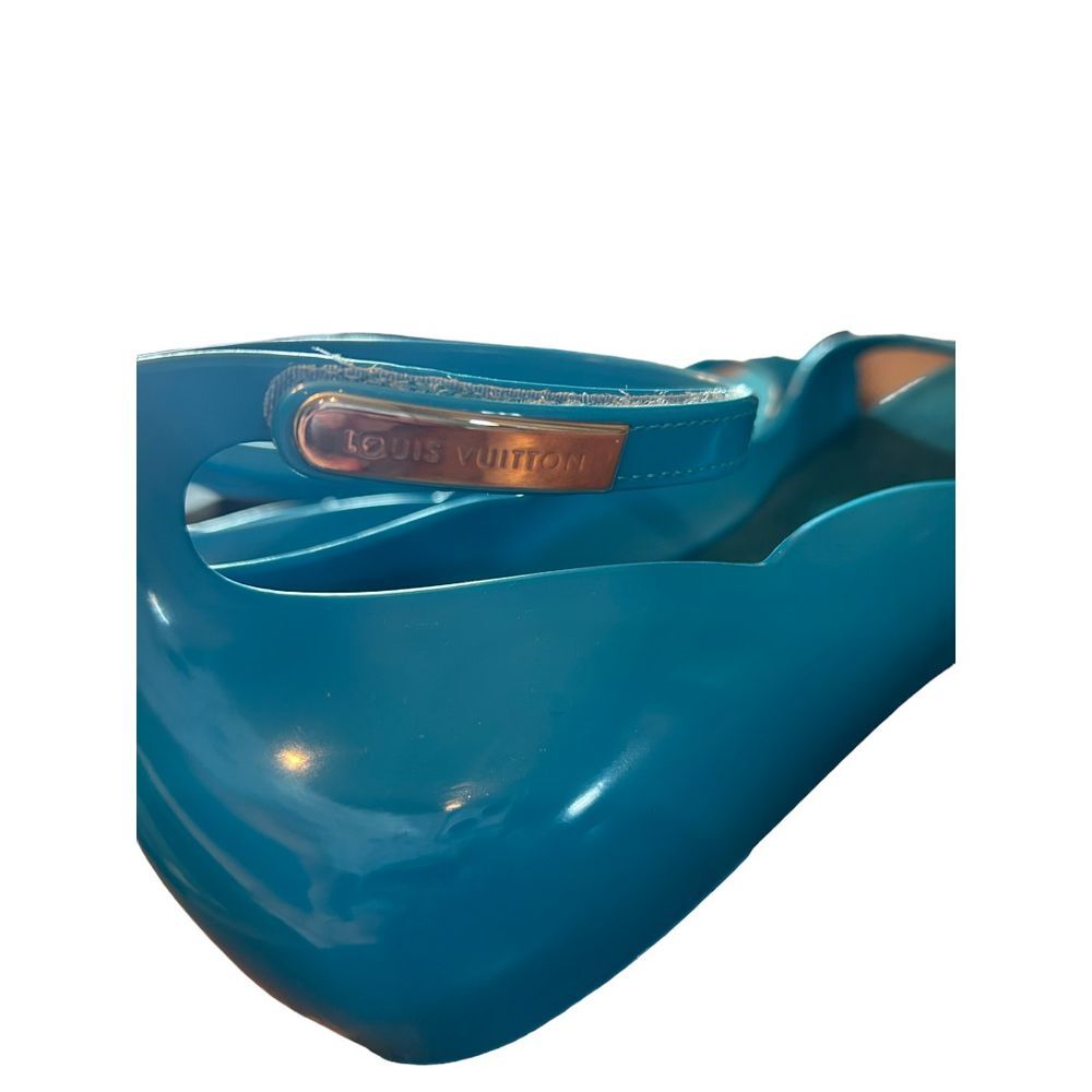 Louis Vuitton Elektrochoc Blue Rubber Sandals - Haute Poppy
