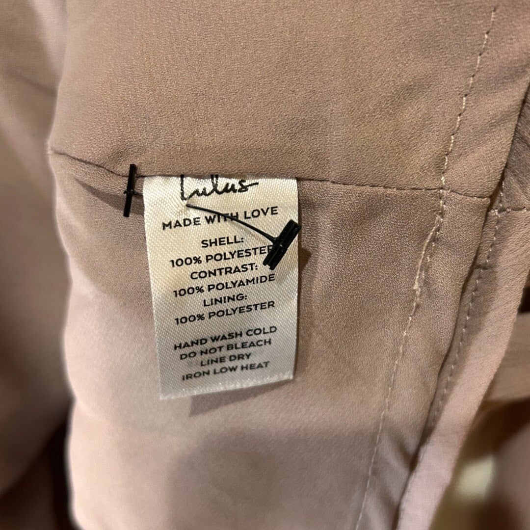 Lulus Loving Arms Taupe Lace Long Sleeve Peplum Top - Haute Poppy