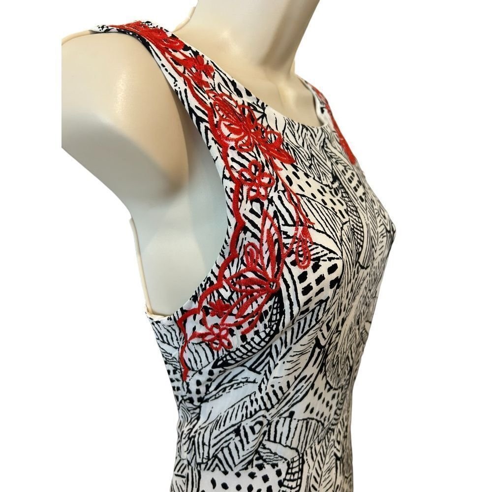 Lush Embroidered Black and White Dress - Haute Poppy