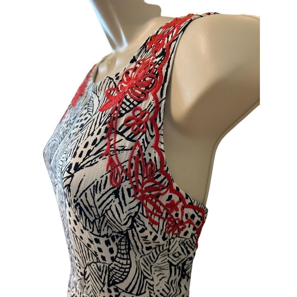 Lush Embroidered Black and White Dress - Haute Poppy