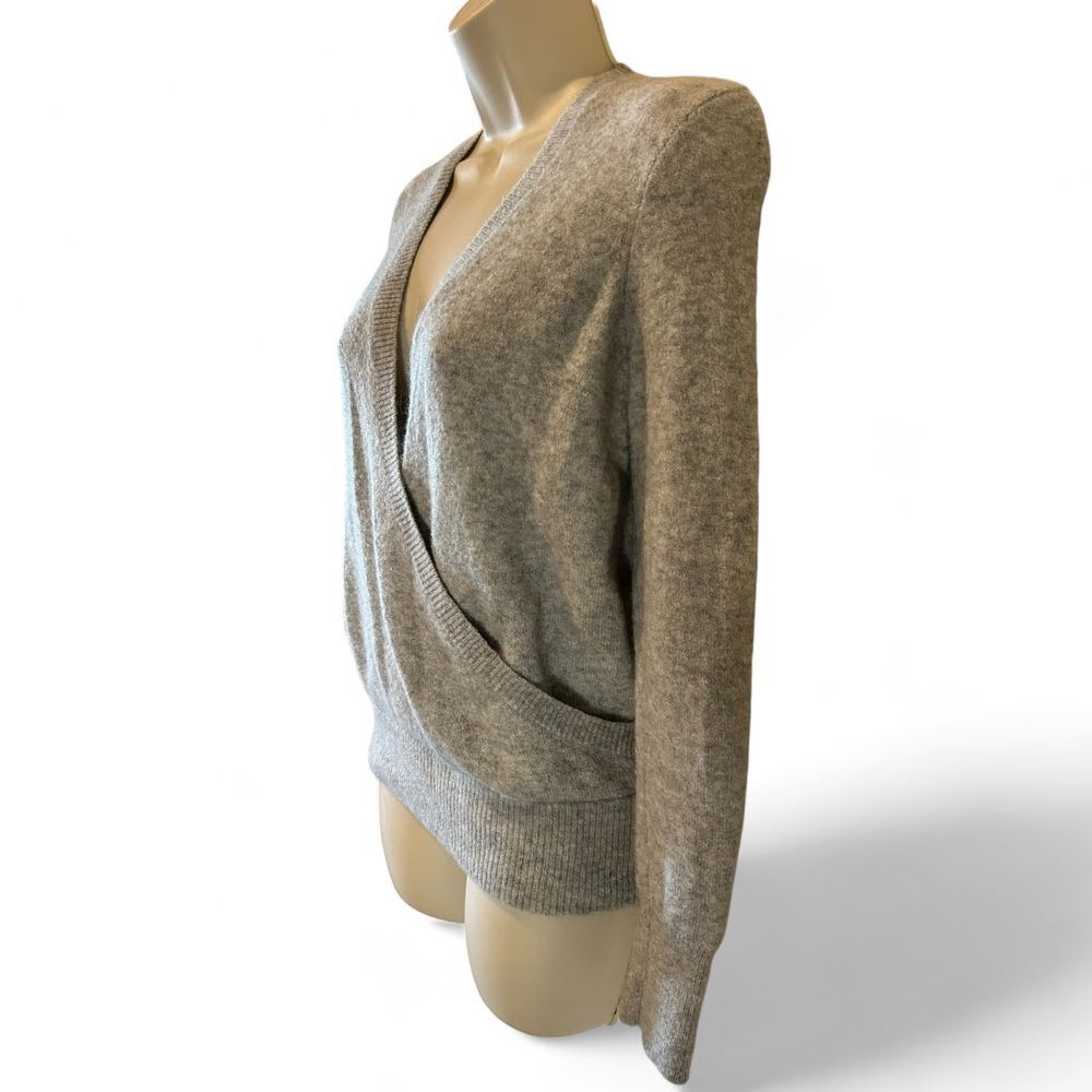 Madewell Soft Gray Wrap Sweater Cozy Knit Pullover - Haute Poppy