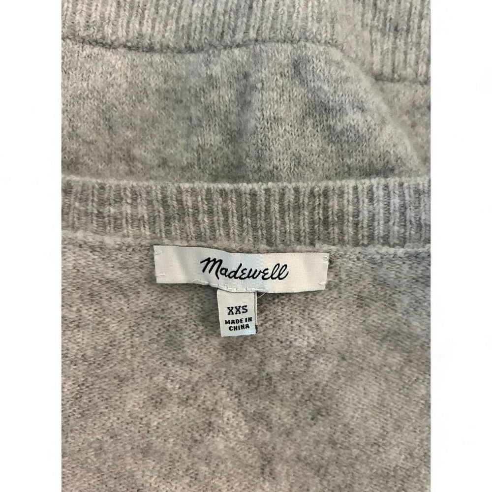 Madewell Soft Gray Wrap Sweater Cozy Knit Pullover - Haute Poppy