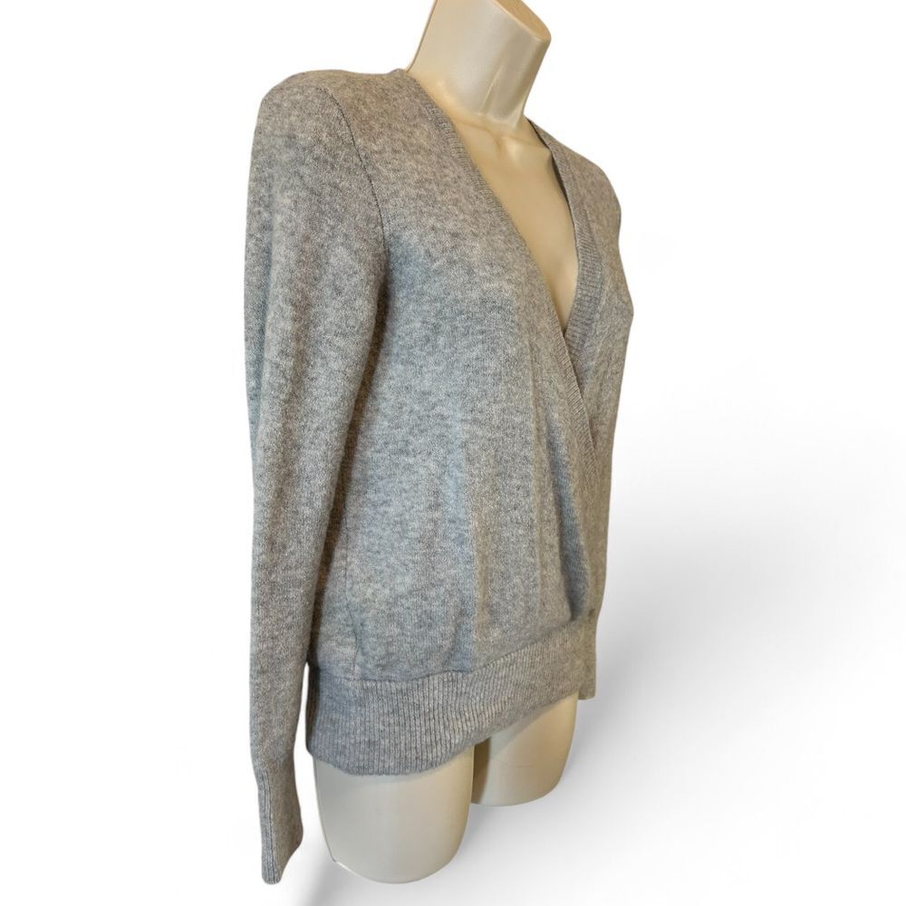 Madewell Soft Gray Wrap Sweater Cozy Knit Pullover - Haute Poppy