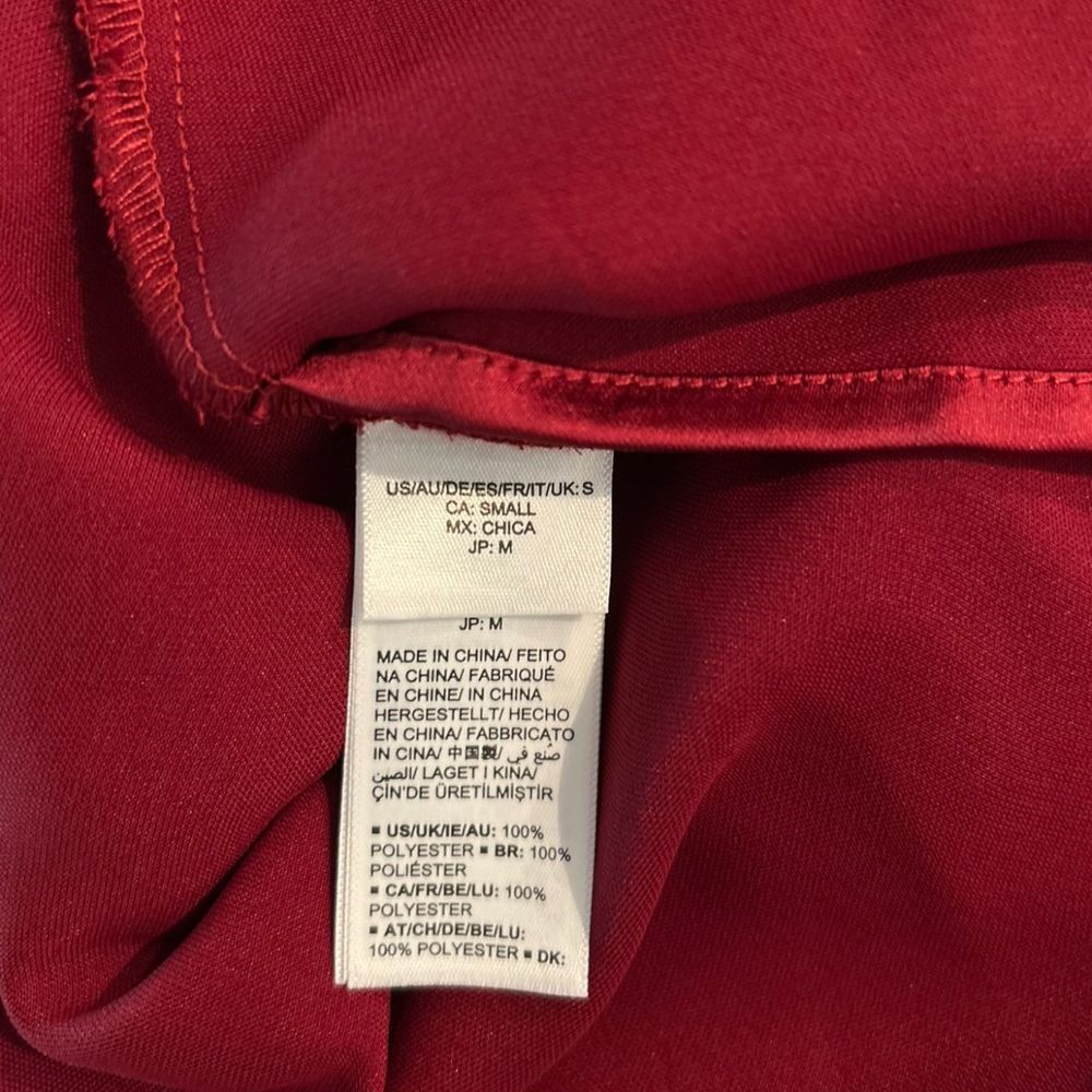 Making The Cut Burgundy Asymmetric Draped Satin Tank Top Evening Party Blouse - Haute Poppy