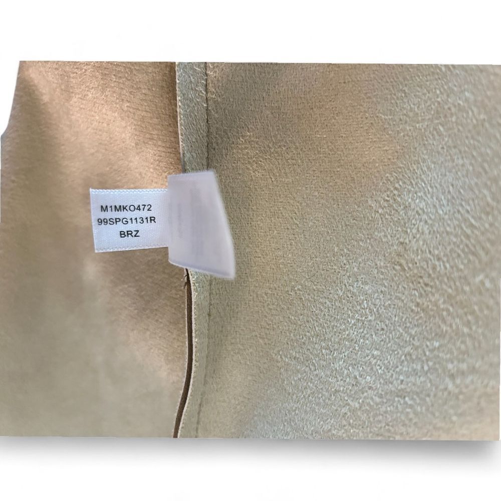 Marc New York Beige Faux Leather Sleeveless Top Elegant Blouse - Haute Poppy