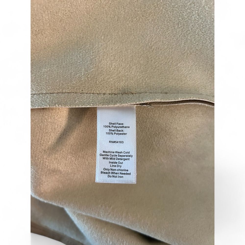 Marc New York Beige Faux Leather Sleeveless Top Elegant Blouse - Haute Poppy