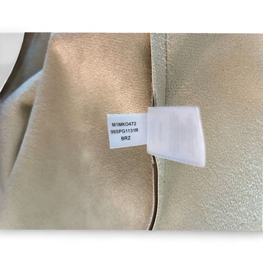 Marc New York Beige Faux Leather Sleeveless Top Elegant Blouse - Haute Poppy