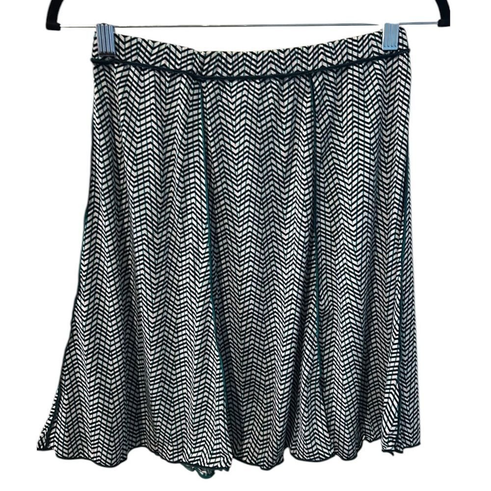 Max Studio Chevron Print A - Line Skater Skirt - Haute Poppy