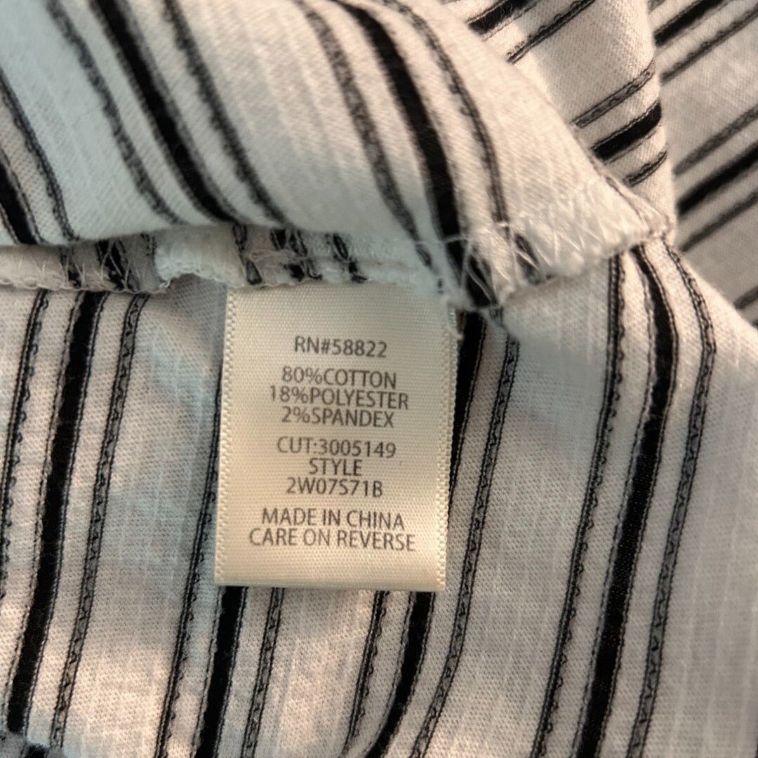 Max Studio Striped Knit Top Ruffle Sleeve Casual Blouse - Haute Poppy