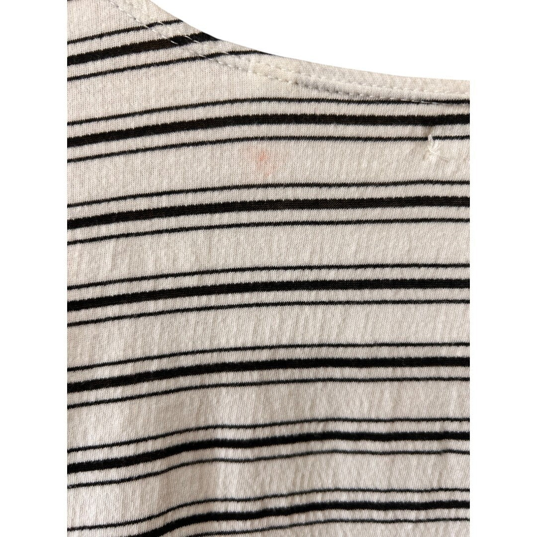 Max Studio Striped Knit Top Ruffle Sleeve Casual Blouse - Haute Poppy