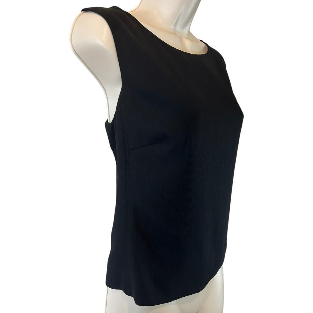 MaxMara Pure Virgin Wool Sleeveless Shell Top Classic Black Italian Luxury - Haute Poppy