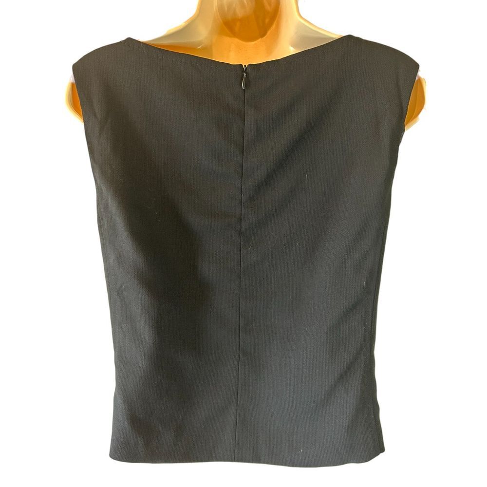MaxMara Pure Virgin Wool Sleeveless Shell Top Classic Black Italian Luxury - Haute Poppy