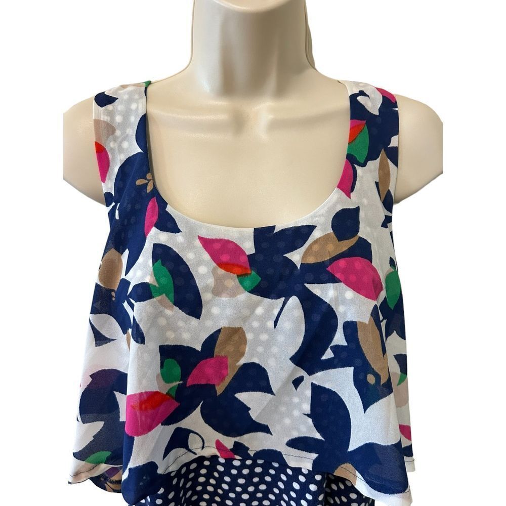 Meadow Rue Anthropologie Floral Polka Dot Tank - Haute Poppy