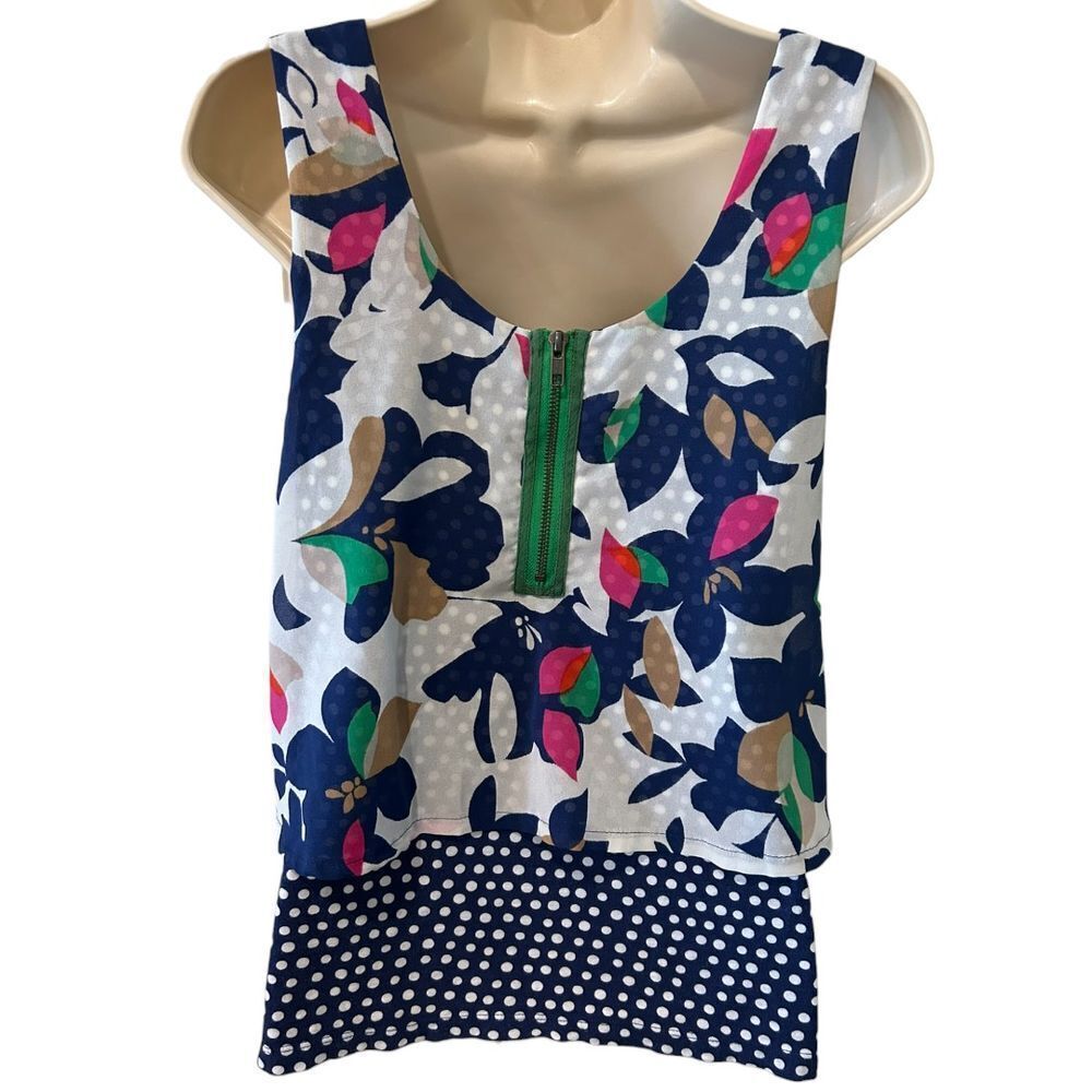 Meadow Rue Anthropologie Floral Polka Dot Tank - Haute Poppy