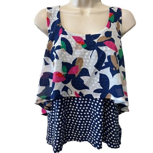 Meadow Rue Anthropologie Floral Polka Dot Tank - Haute Poppy