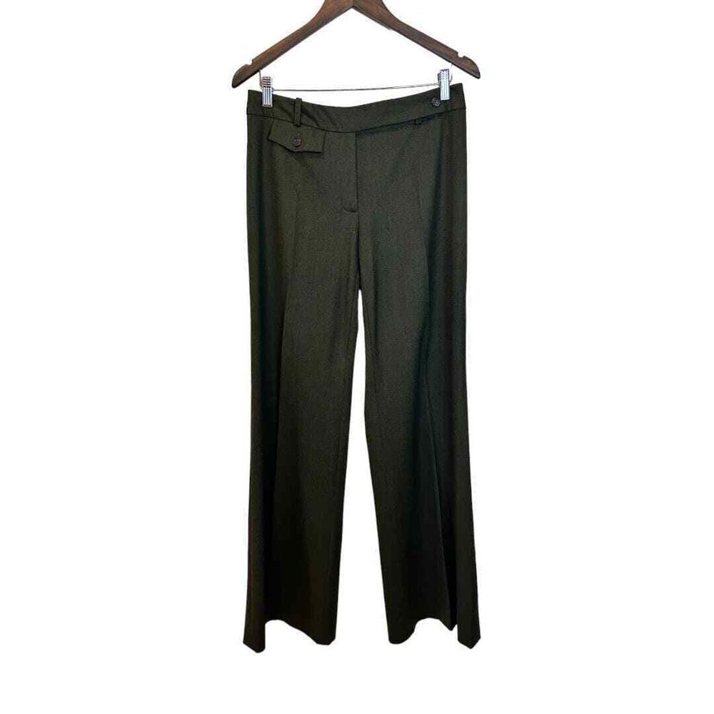 Michael Kors Olive Virgin Wool Wide Leg Trousers - Haute Poppy