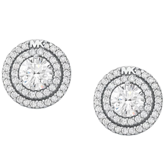 Michael Kors Sterling Silver Pave Halo Stud Earrings - Haute Poppy