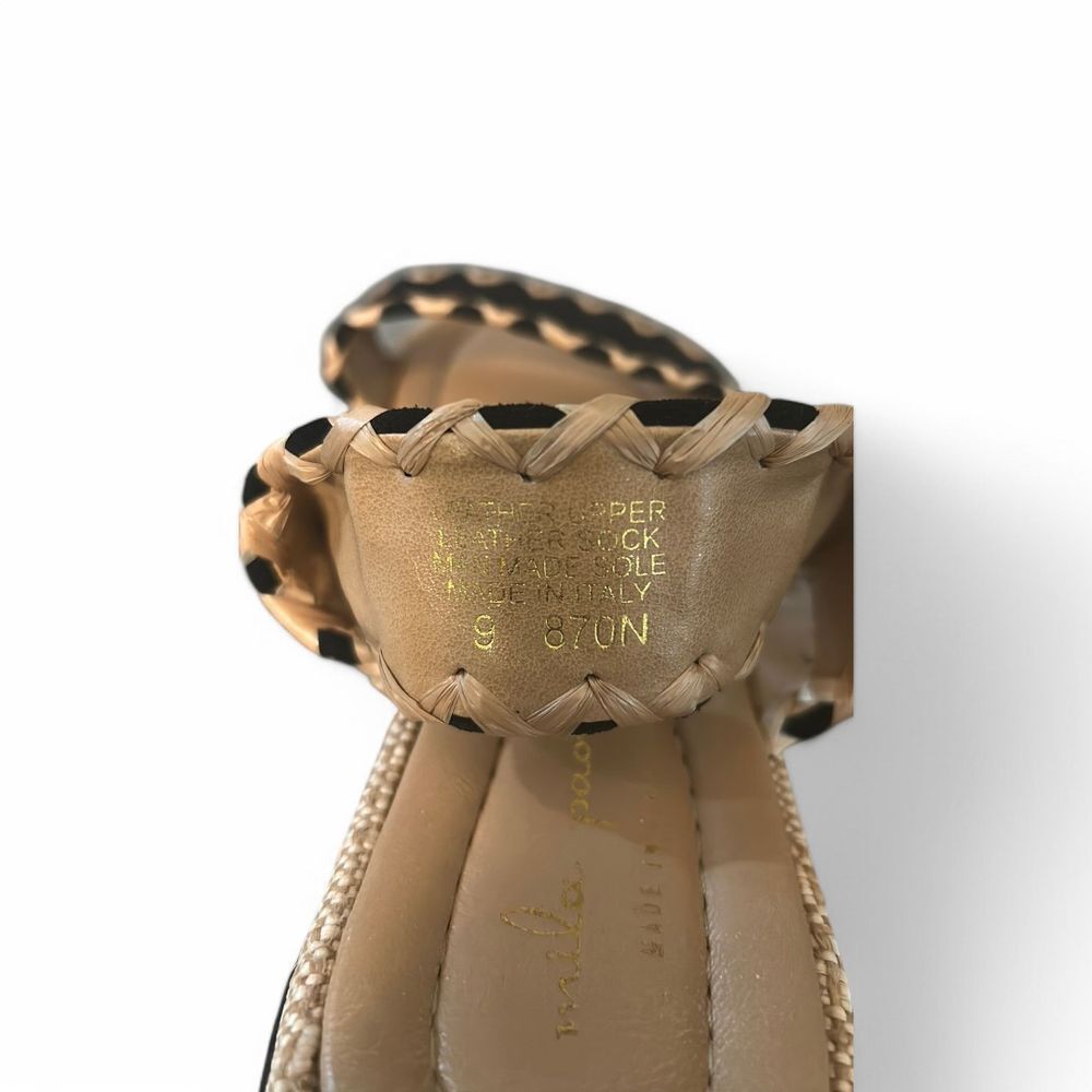 Mila Paoli Genuine Leather Sandals Double Strap Whipstitch Trim Slides - Haute Poppy