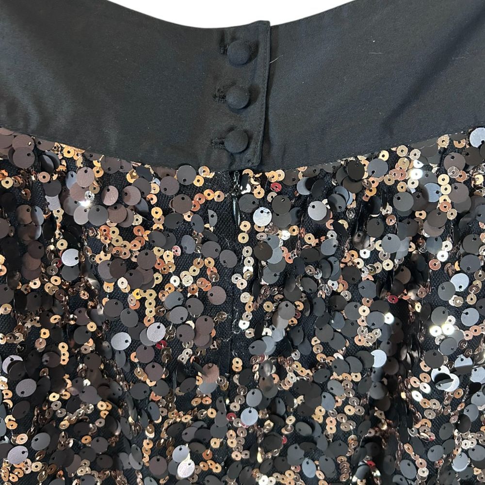 MM Couture Black & Rose Gold Sequin Mini Skirt Party Cocktail Evening - Haute Poppy