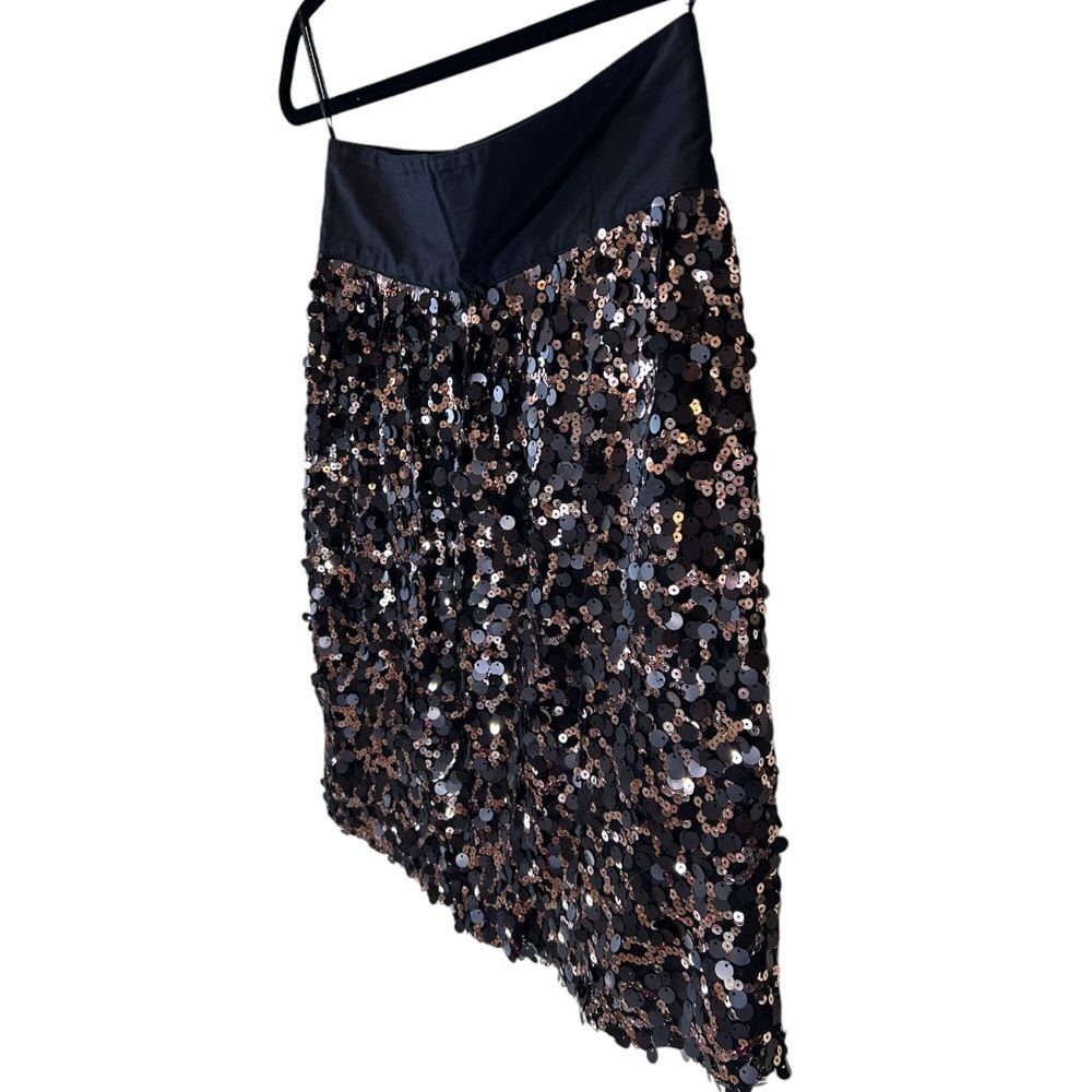 MM Couture Black & Rose Gold Sequin Mini Skirt Party Cocktail Evening - Haute Poppy