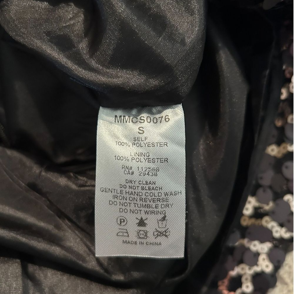 MM Couture Black & Rose Gold Sequin Mini Skirt Party Cocktail Evening - Haute Poppy