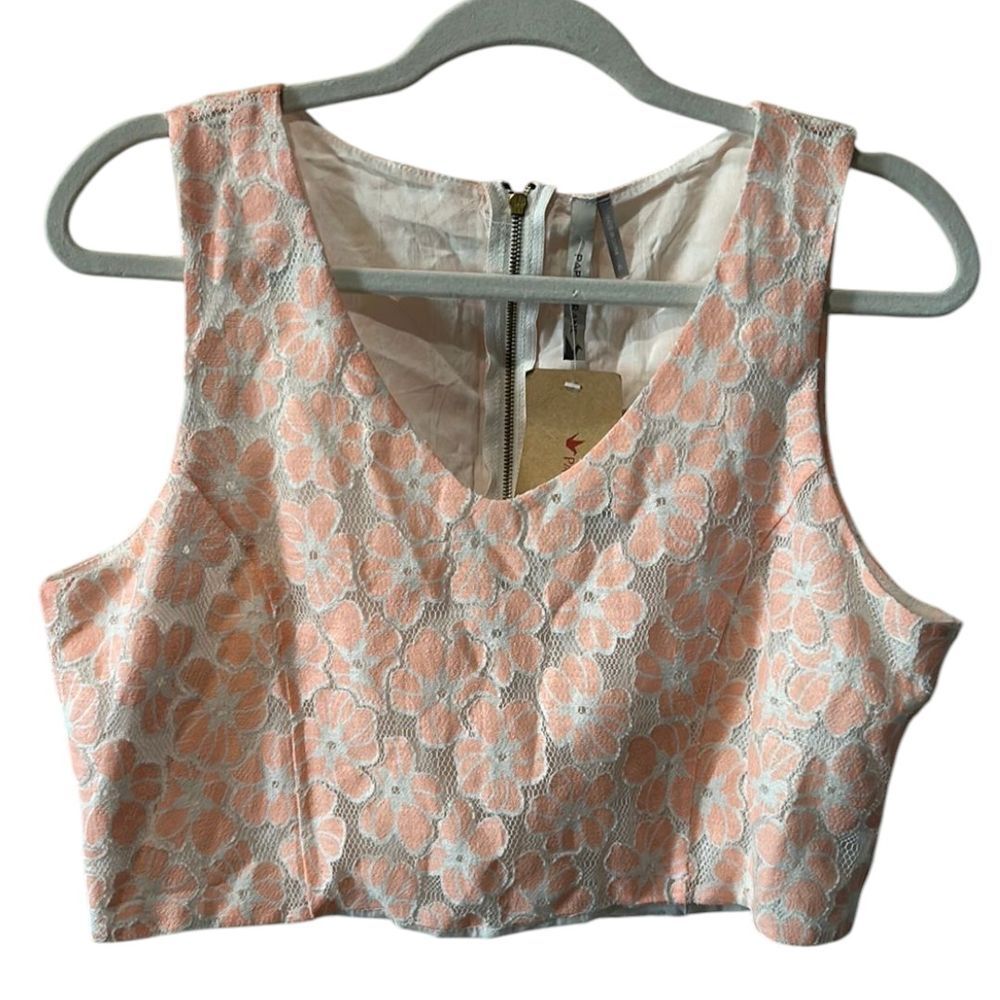 Paper Crane Anthropologie Lace Crop Tank - Haute Poppy