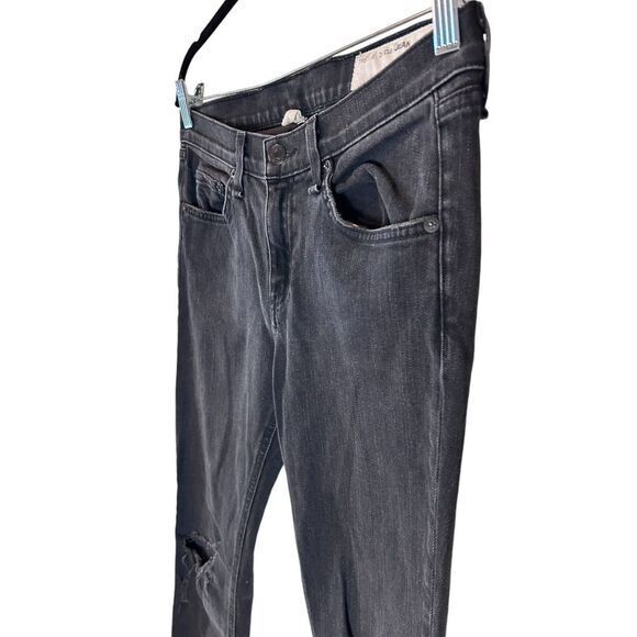 rag & bone Black Distressed Skinny Jeans Rock - Haute Poppy