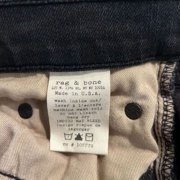 rag & bone Black Distressed Skinny Jeans Rock - Haute Poppy