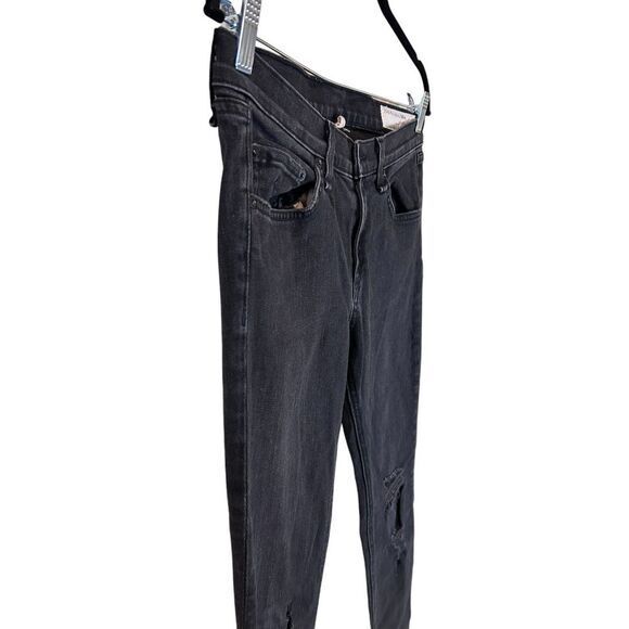 rag & bone Black Distressed Skinny Jeans Rock - Haute Poppy