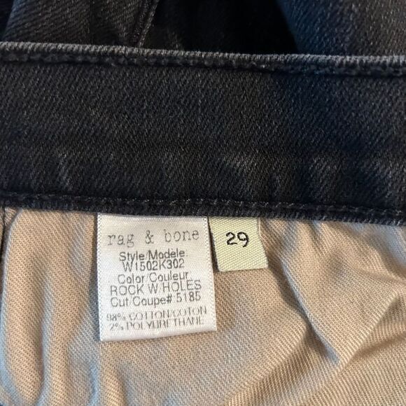 rag & bone Black Distressed Skinny Jeans Rock - Haute Poppy