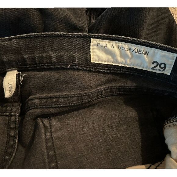 rag & bone Black Distressed Skinny Jeans Rock - Haute Poppy