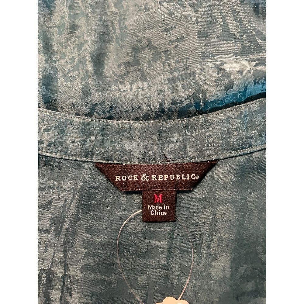 Rock and Republic Zip Up Tunic Teal - Haute Poppy