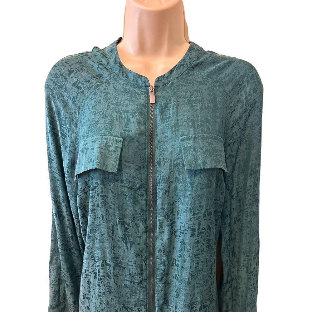 Rock and Republic Zip Up Tunic Teal - Haute Poppy