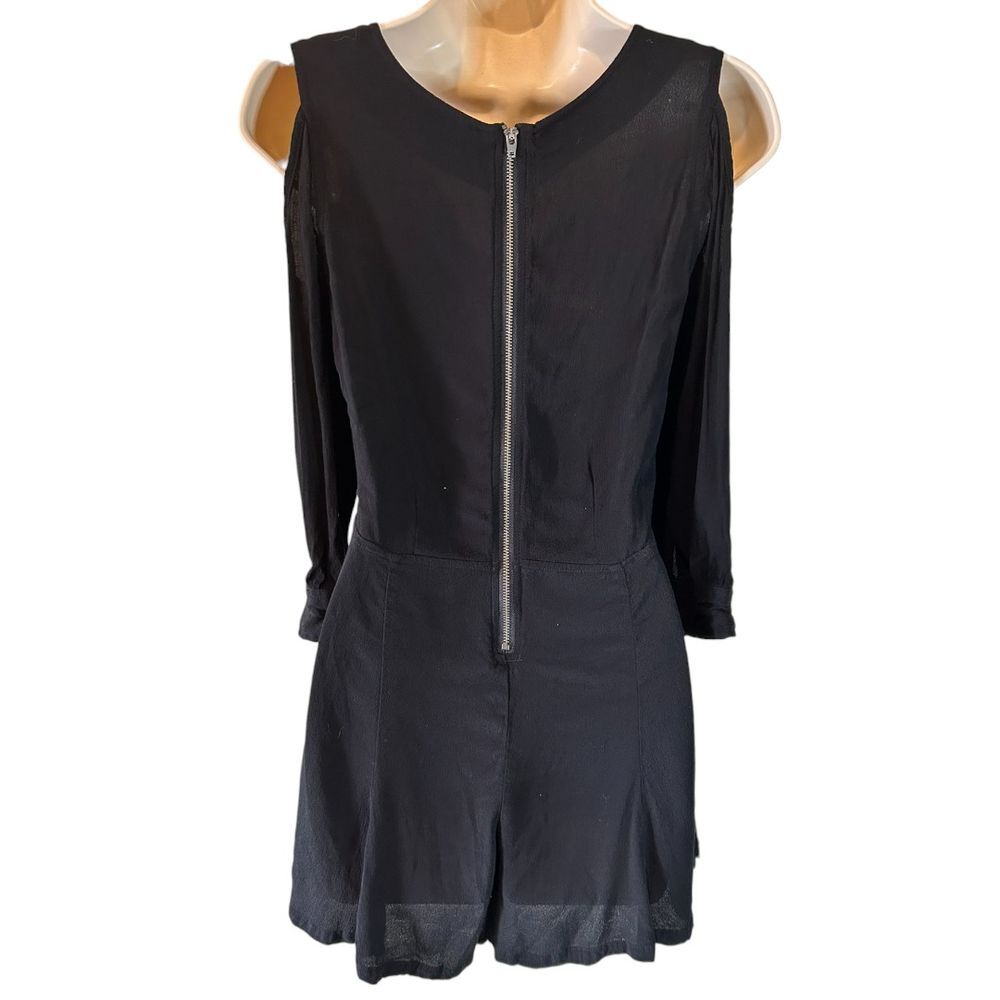 RVCA Black Long Sleeve Cut - Out Romper Casual Party Playsuit - Haute Poppy