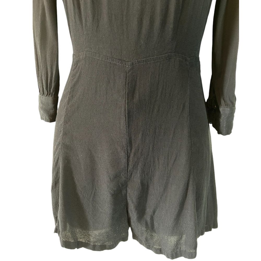 RVCA Black Long Sleeve Cut - Out Romper Casual Party Playsuit - Haute Poppy