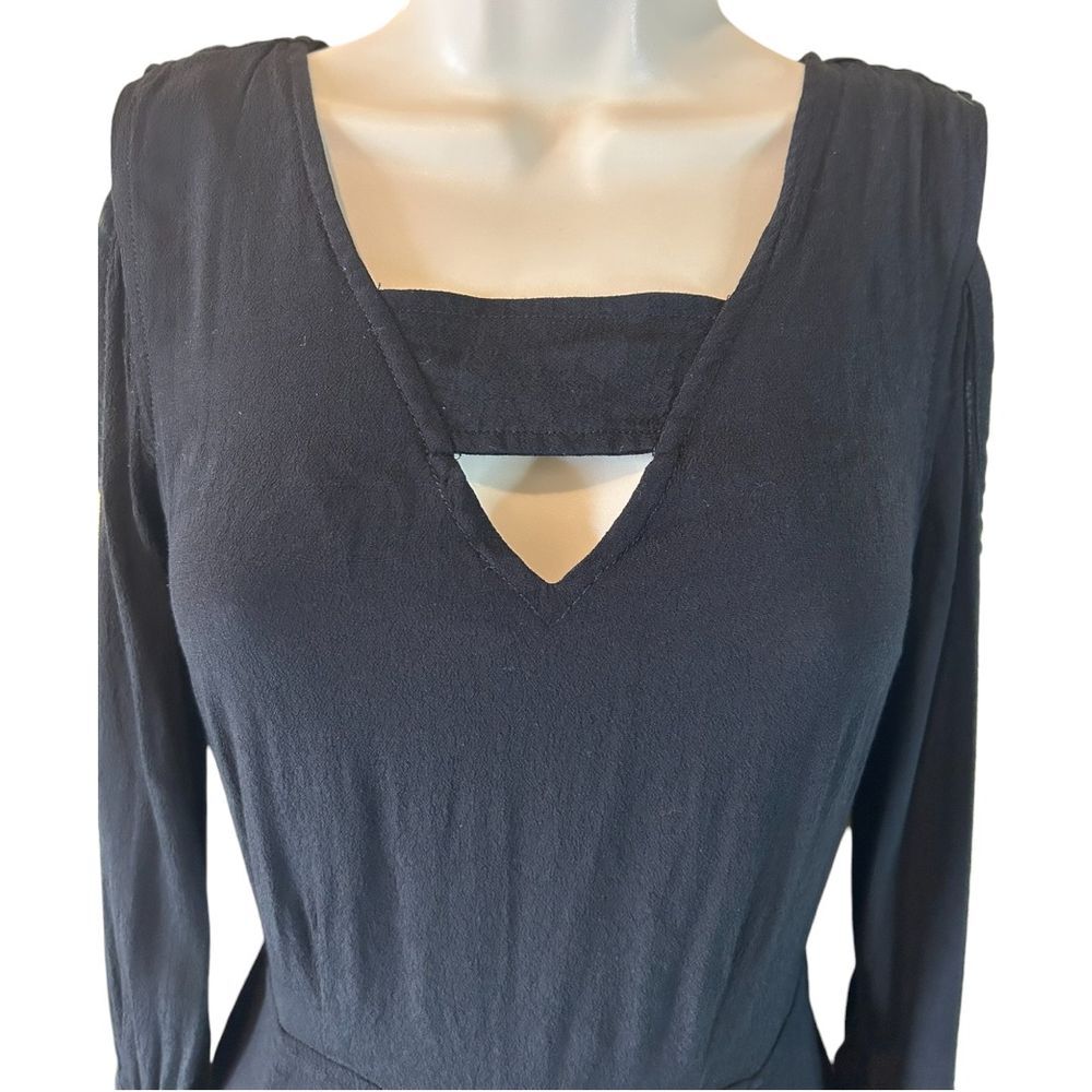 RVCA Black Long Sleeve Cut - Out Romper Casual Party Playsuit - Haute Poppy