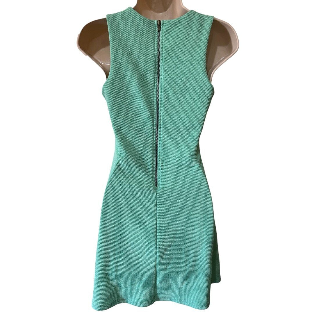 Sage Fit and Flare Dress Sleeveless Textured Mint Green Dress - Haute Poppy