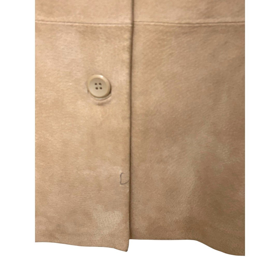 Siena Tan Suede Leather Blazer Jacket Two Button Career - Haute Poppy