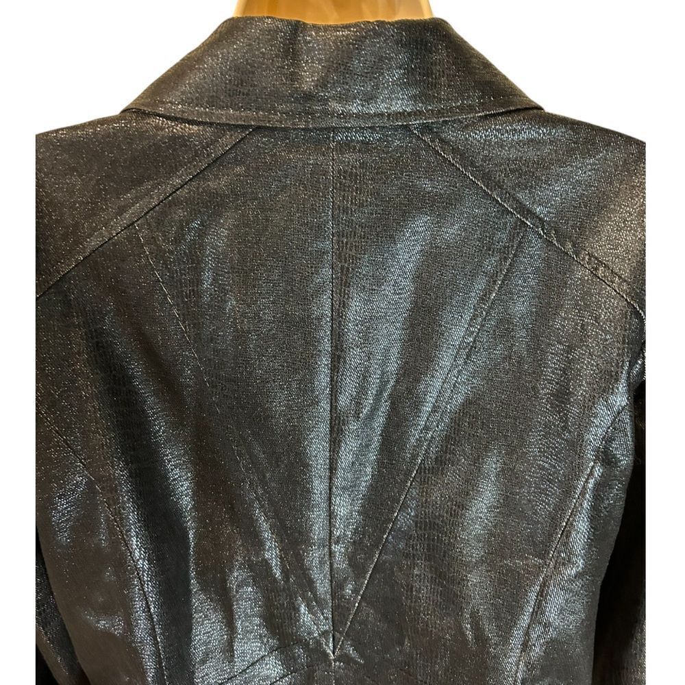 Spanner Metallic Black Zip - Up Jacket with Buckle Cuffs - Haute Poppy
