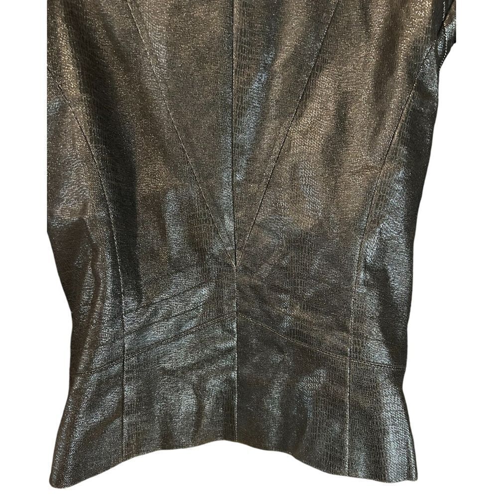 Spanner Metallic Black Zip - Up Jacket with Buckle Cuffs - Haute Poppy