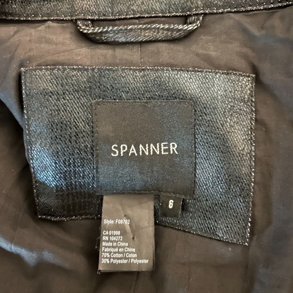 Spanner Metallic Black Zip - Up Jacket with Buckle Cuffs - Haute Poppy