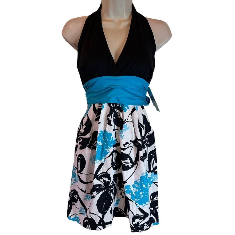 Speechless Floral Halter Cocktail Dress - Haute Poppy