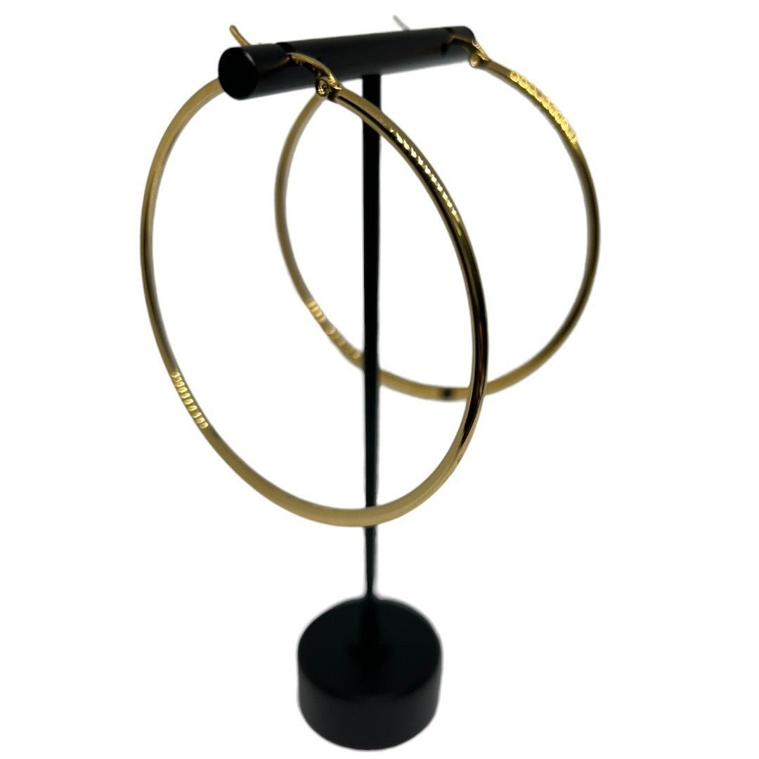 STEELTIME 18K Gold Plated Stainless Steel Hoop Earrings - Haute Poppy