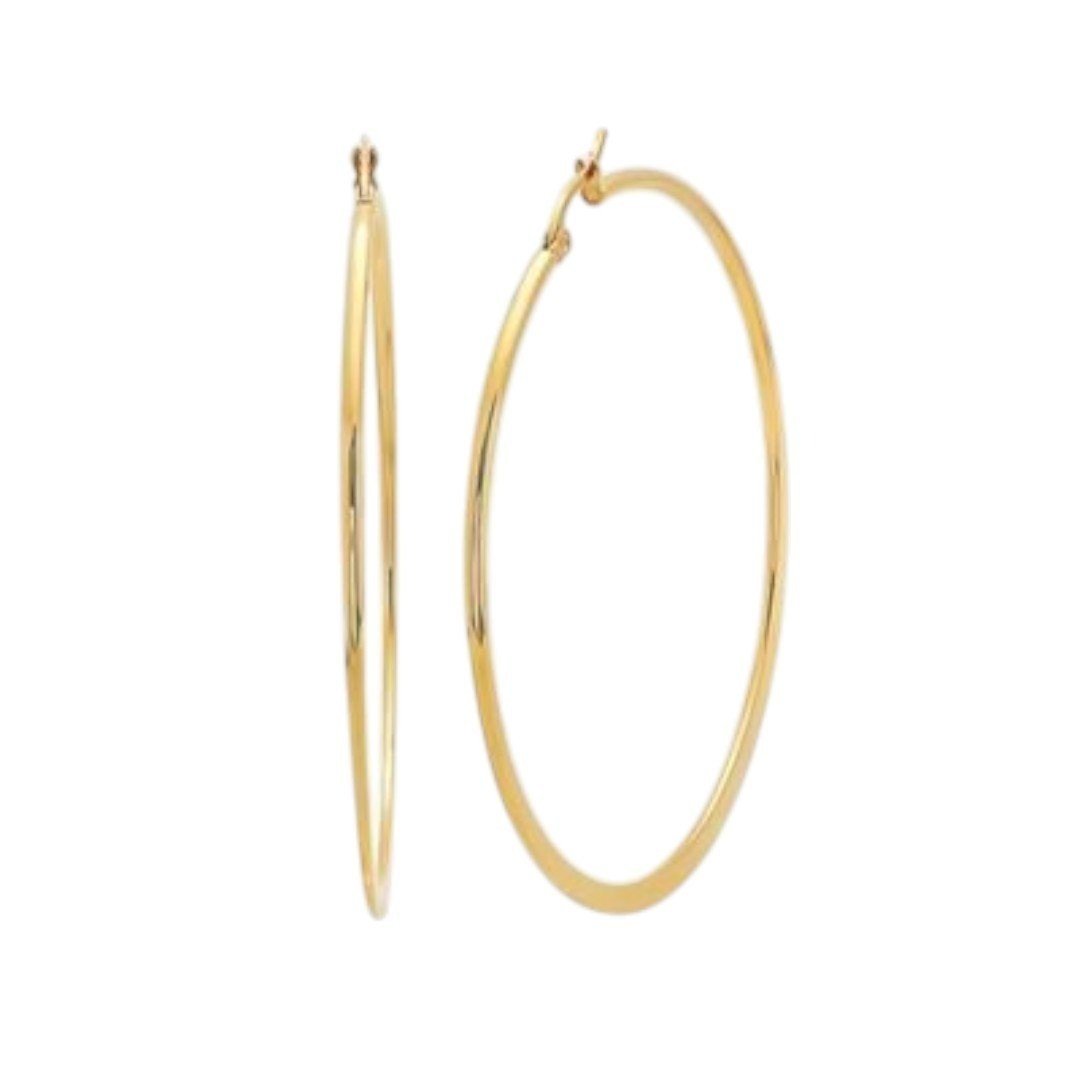 STEELTIME 18K Gold Plated Stainless Steel Hoop Earrings - Haute Poppy