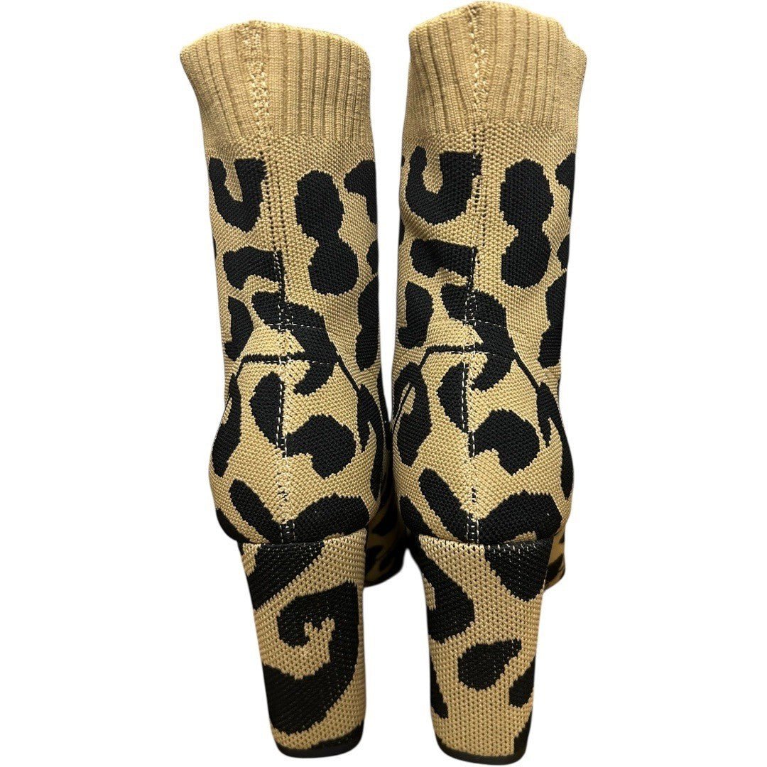 Steve Madden Leopard Print Knit Ankle Sock Boots 39/8 - Haute Poppy